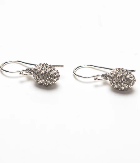 Silver pine cone earrings