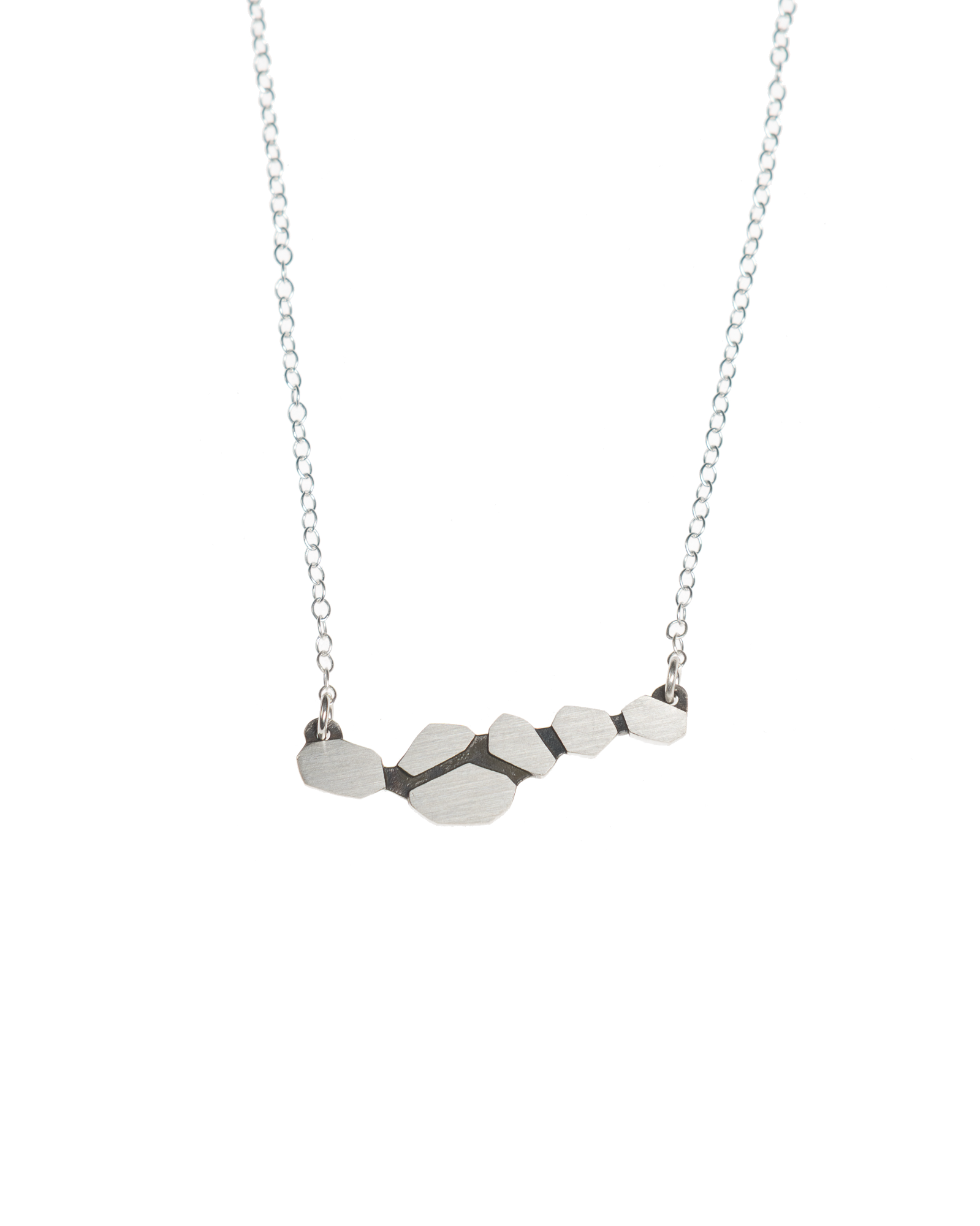 'Nature paths' silver necklace
