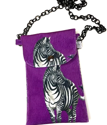 Χειροποίητο Τσαντάκι Κινητού ‘Purple zebra’