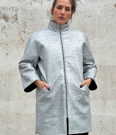 Handmade limited edition silver winter coat.