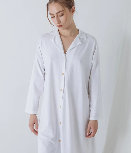 Long-sleeved Nightgown White