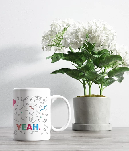 YEAH mug, coffee cup, birthday gift
