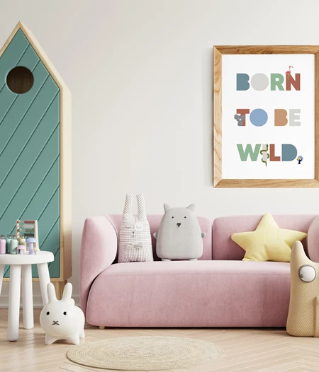 Νursery poster for kid's room, born to be wild