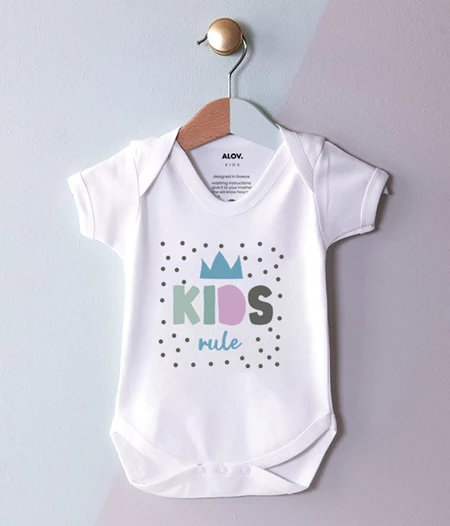 Baby onesie for boys and girls, kids rule