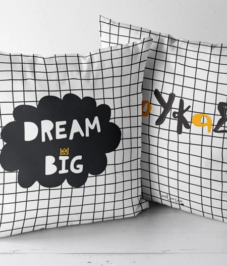 Dream big Scandinavian style personalized decorative pillow cover