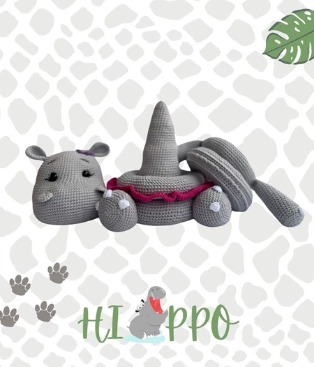 Crochet Hippo Toy - Stacking Tower 🧸🪀