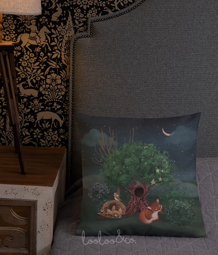 A night in the Enchanted forest pillow cover woodland nursery decor