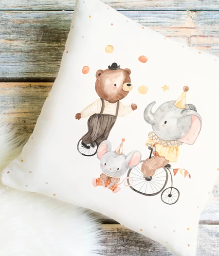 A Day at the Circus Decorative Pillow Cover for babies and kids, Circus Nursery decor
