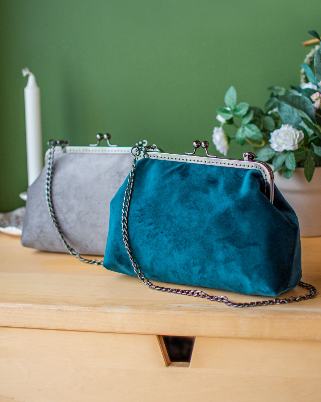 Bελούδινη τσάντα (5 χρώματα)