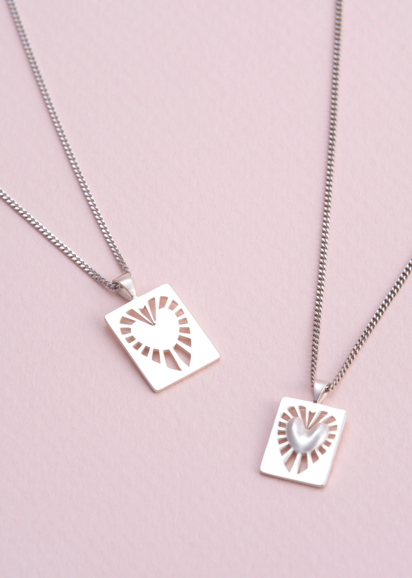 'Radial heart tile' pendant