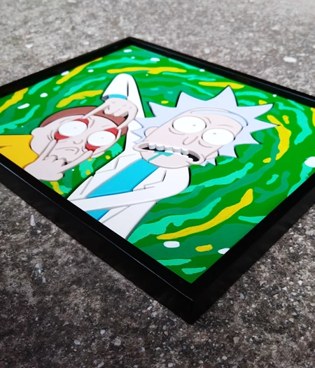 Rick and Morty wood art