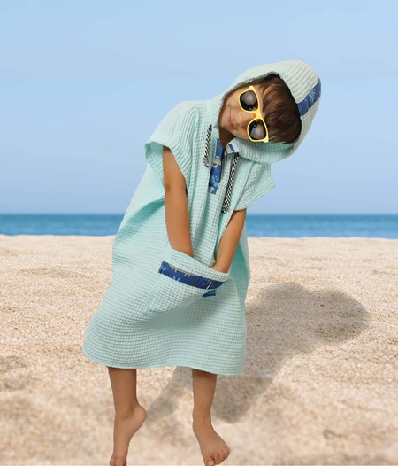 kids poncho mint