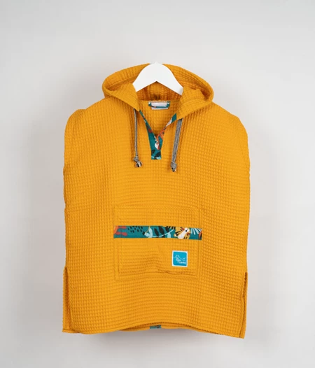 kids poncho mustard yellow 