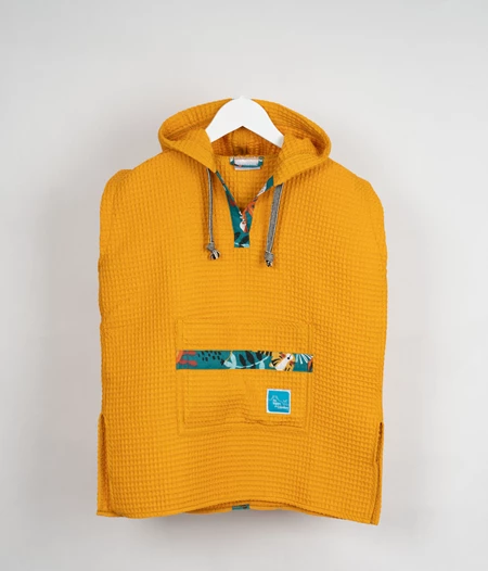 kids poncho mustard yellow