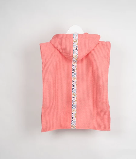 kids poncho peach