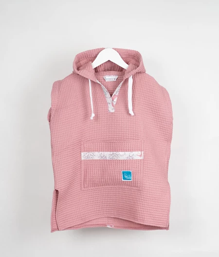 Kids poncho old rose