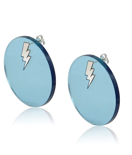 “Blue Strike” Statement Earrings