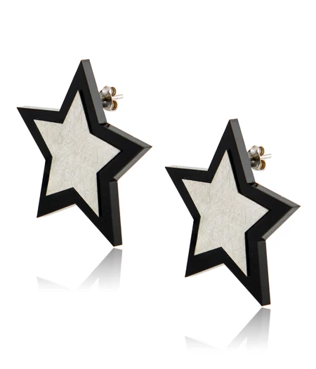“Grainy Star” Statement Earrings