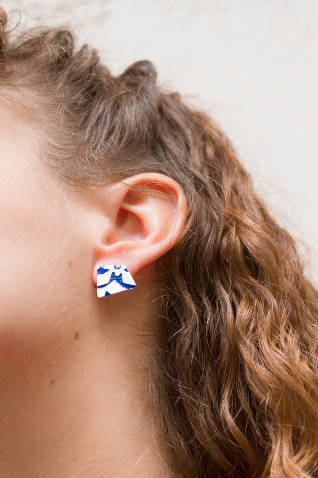 Σκουλαρίκια The Tile Series  μπλε