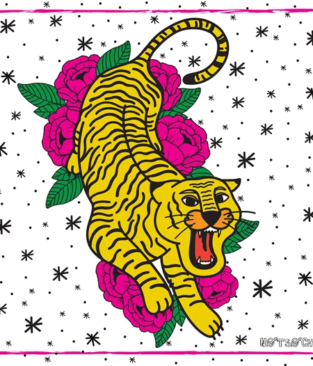 Giant Scarf – Foulard “Tiger Roses”
