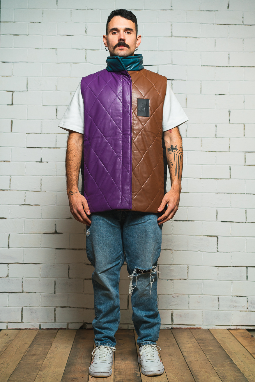 Faux Leather Puffer Gilet