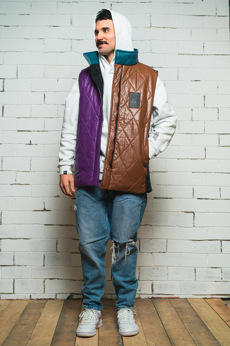 Faux Leather Puffer Gilet