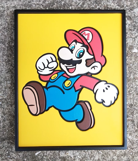 Super Mario wood art
