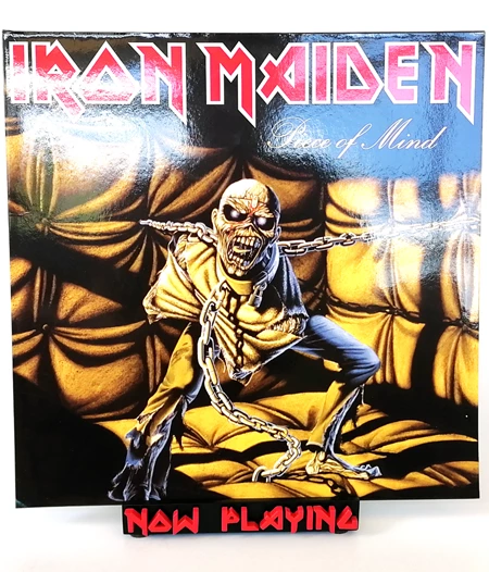 Iron Maiden NOW PLAYING vinyl record display stand