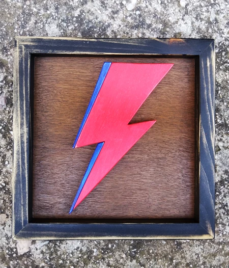 Mini David Bowie wood art