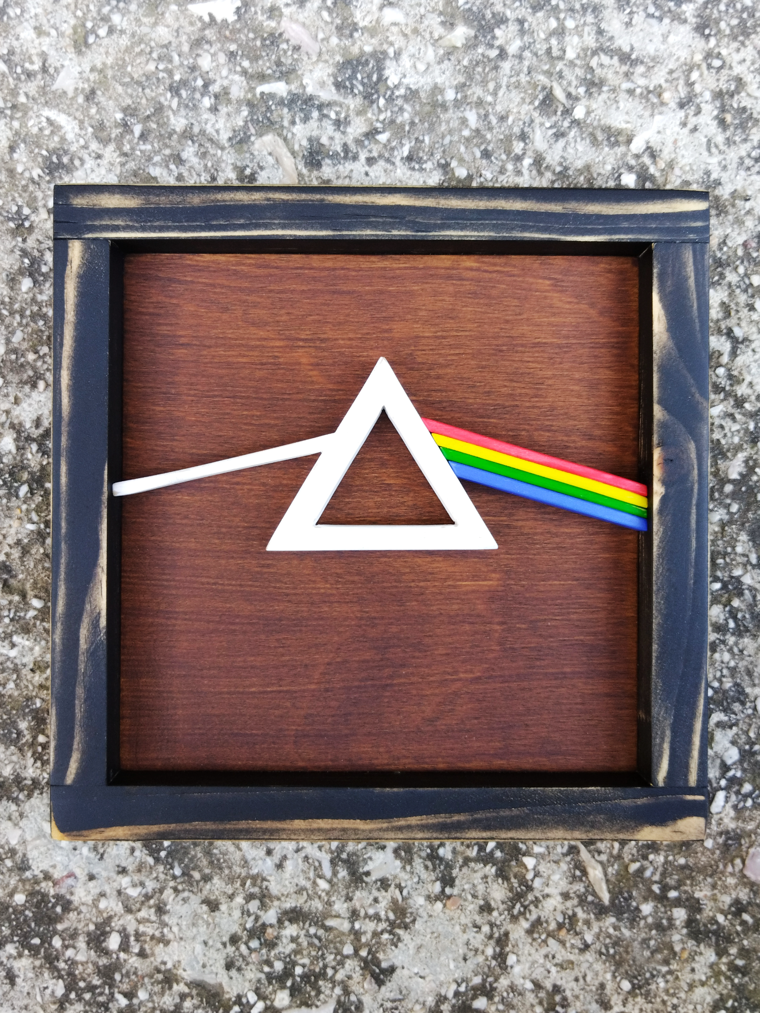 Rustic mini Dark Side of the Moon wood art