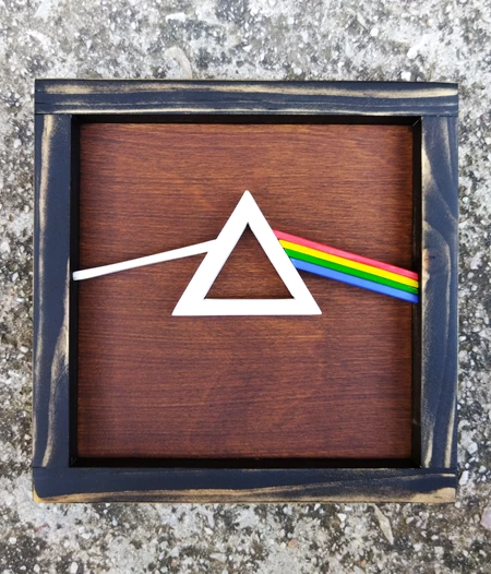 Rustic mini Dark Side of the Moon wood art