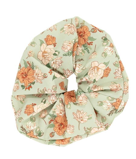 green mangolia scrunchie
