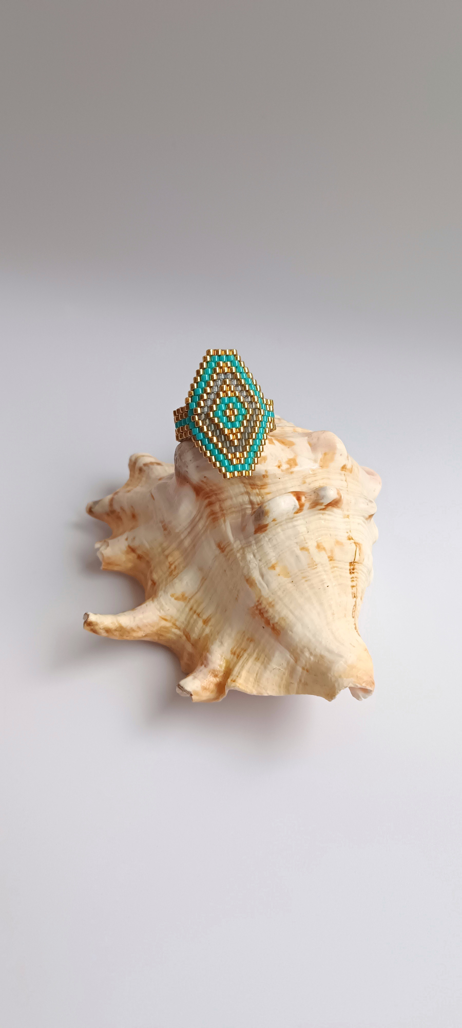 Turquoise Miyuki Ring
