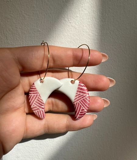 Iokaste Earrings deep pink