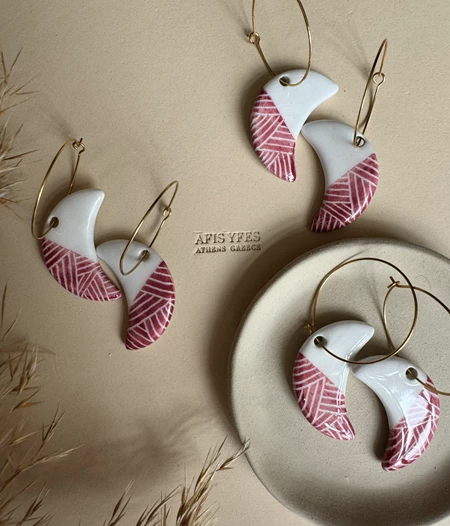 Iokaste Earrings deep pink