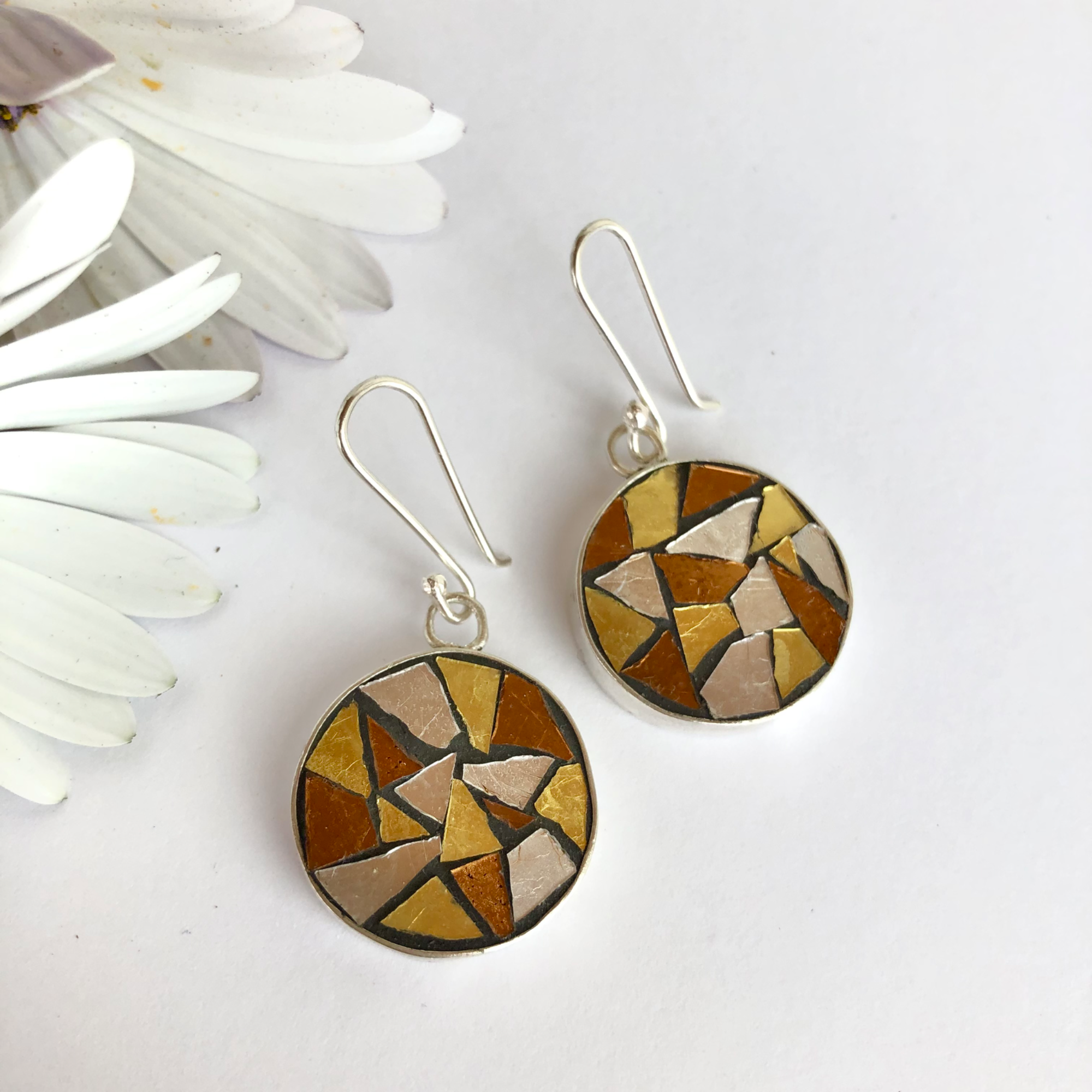 Golden sun earrings