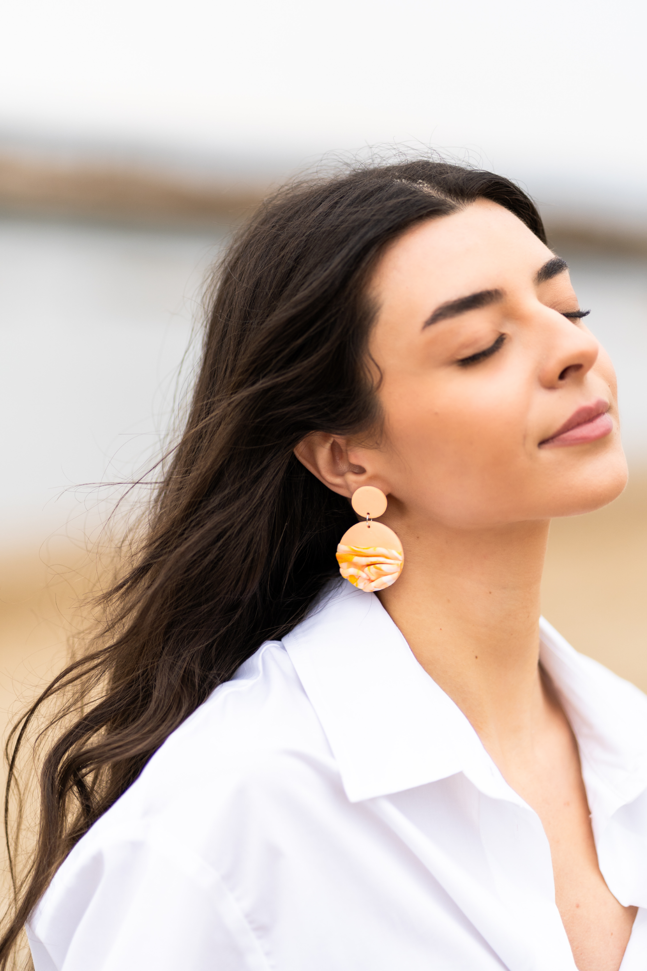 Θ-έρως Peach Summer Earrings