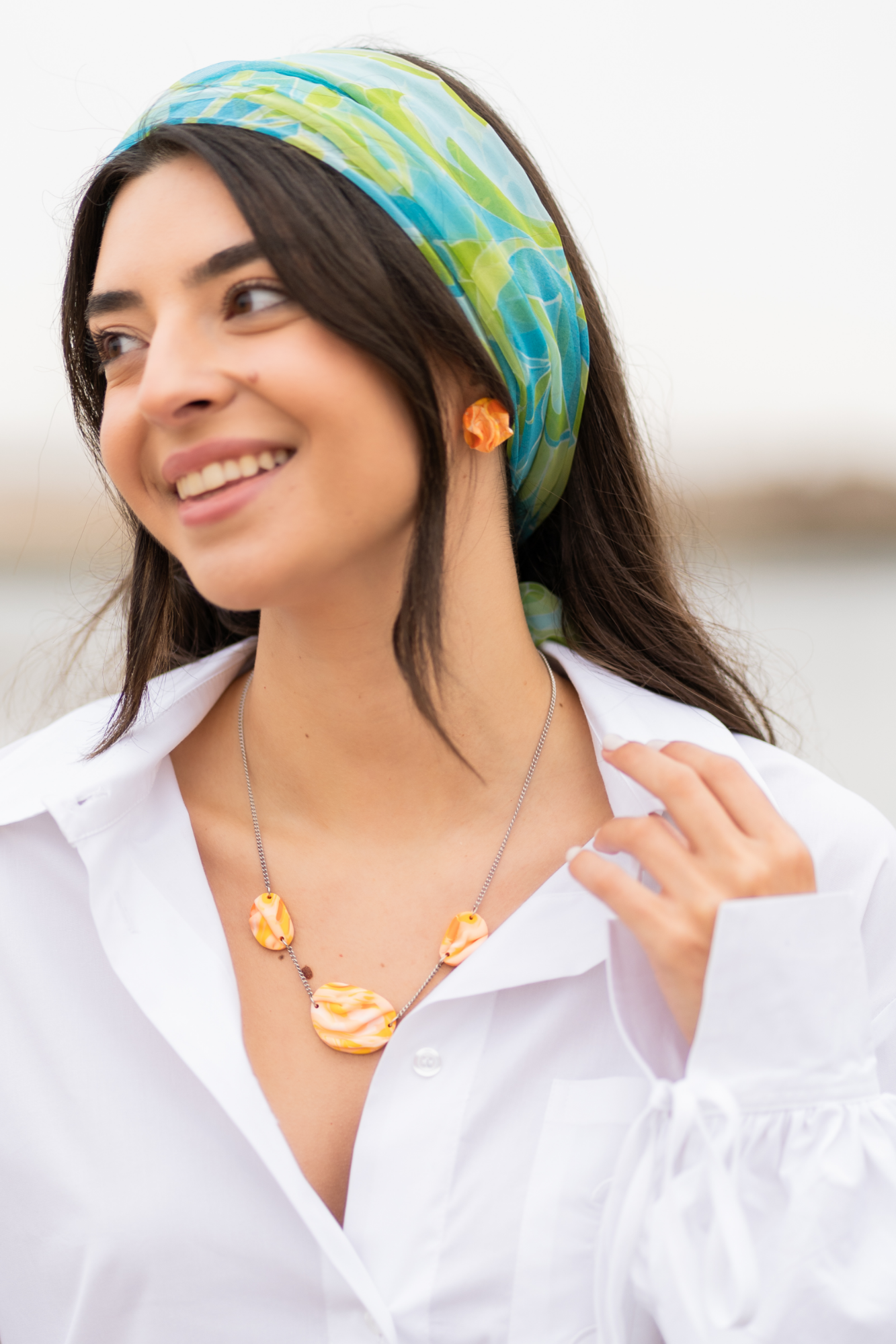 Θ-έρως Small Peach Summer Earrings