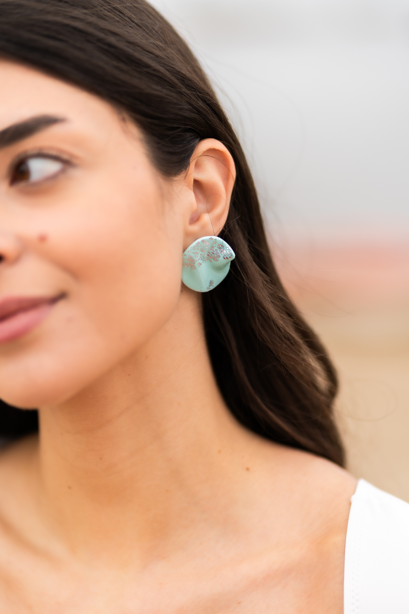 Θ-έρως Round Mint Summer Earrings