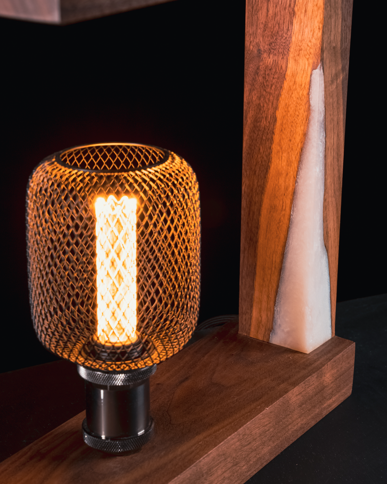 Walnut and Epoxy Table Lamp