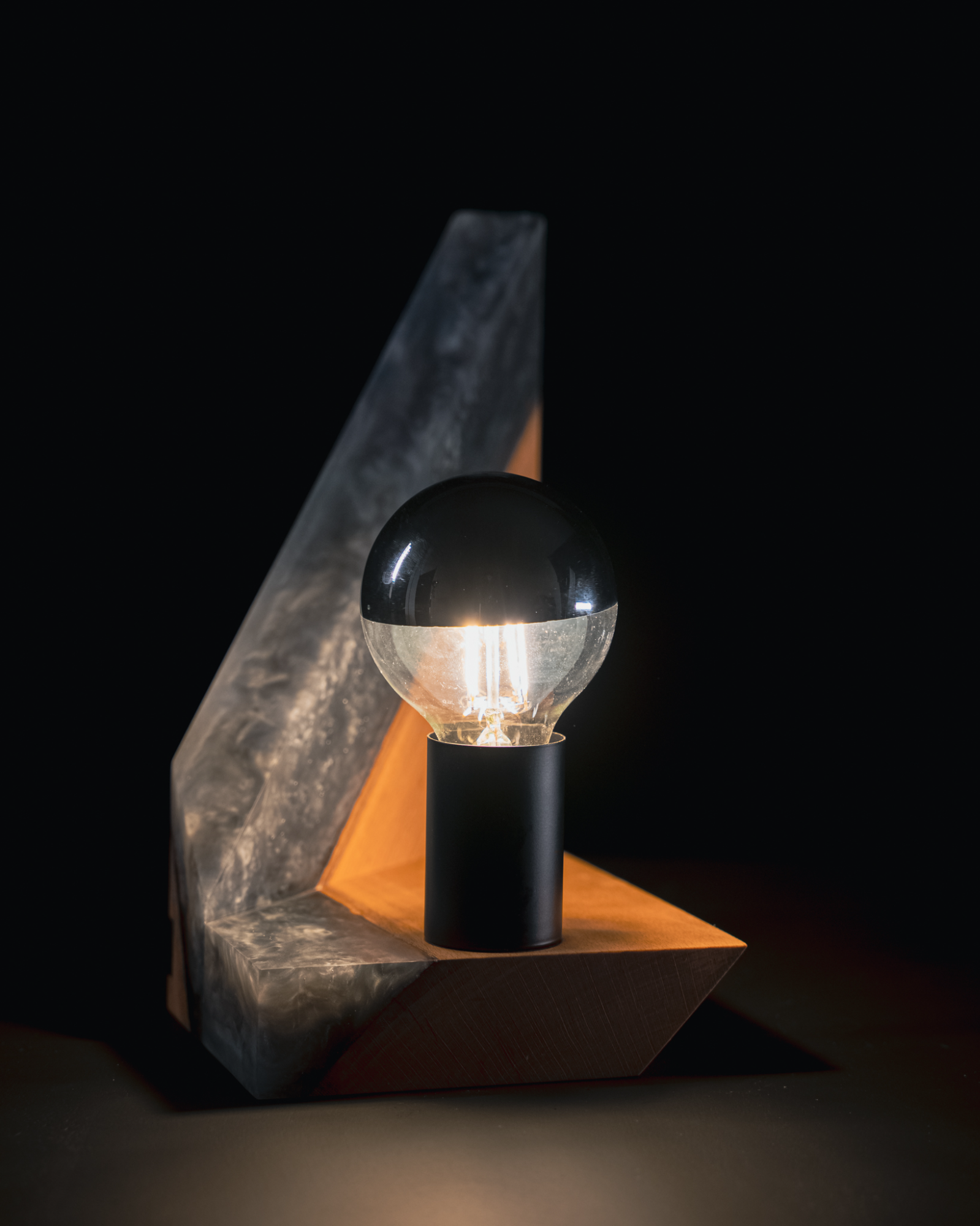 Beech and Epoxy Table Lamp