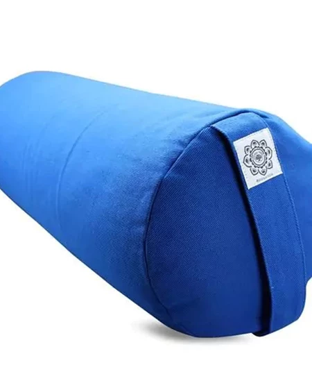 Bolster Yoga Στρογγυλό Μαξιλάρι Γιόγκα Canvas Royal Blue με Φαγόπυρο 62Χ20cm