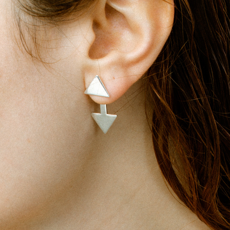 Ear Jackets ασημένια "Love & Unison"