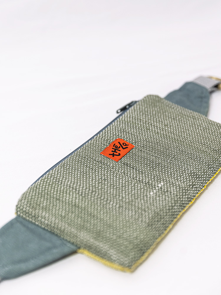 Everyday Upcycled Flat Waist Pouch - Yellow & Olive