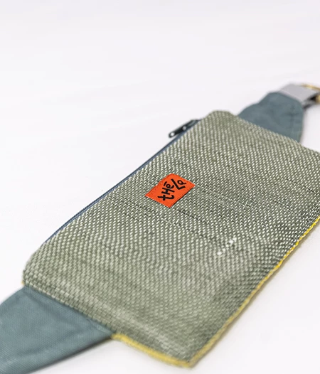 Everyday Upcycled Flat Waist Pouch - Yellow & Olive