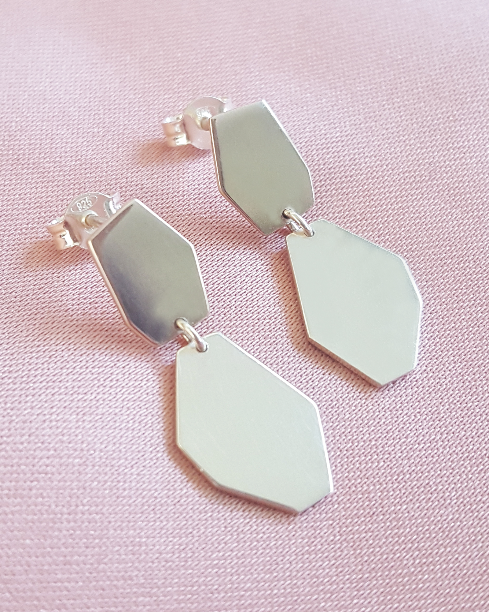 Ασημένια σκουλαρίκια 'step by step' 