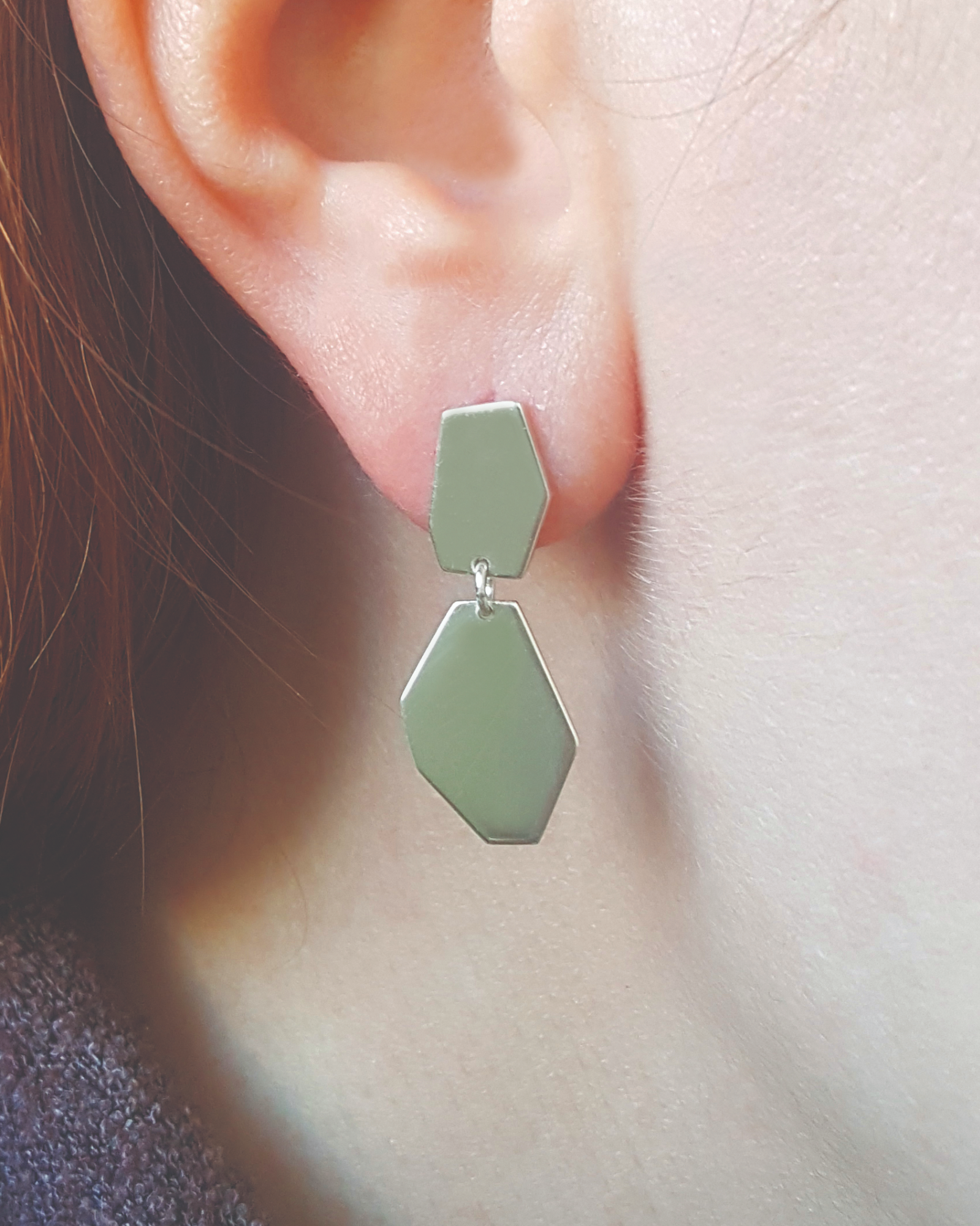 Ασημένια σκουλαρίκια 'step by step' 