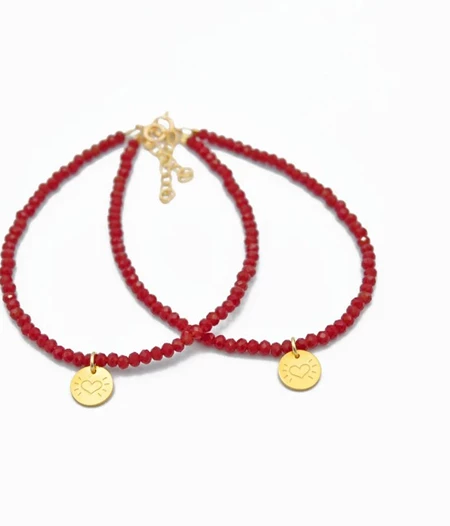 Red fire crystal 'Little heart' bracelet