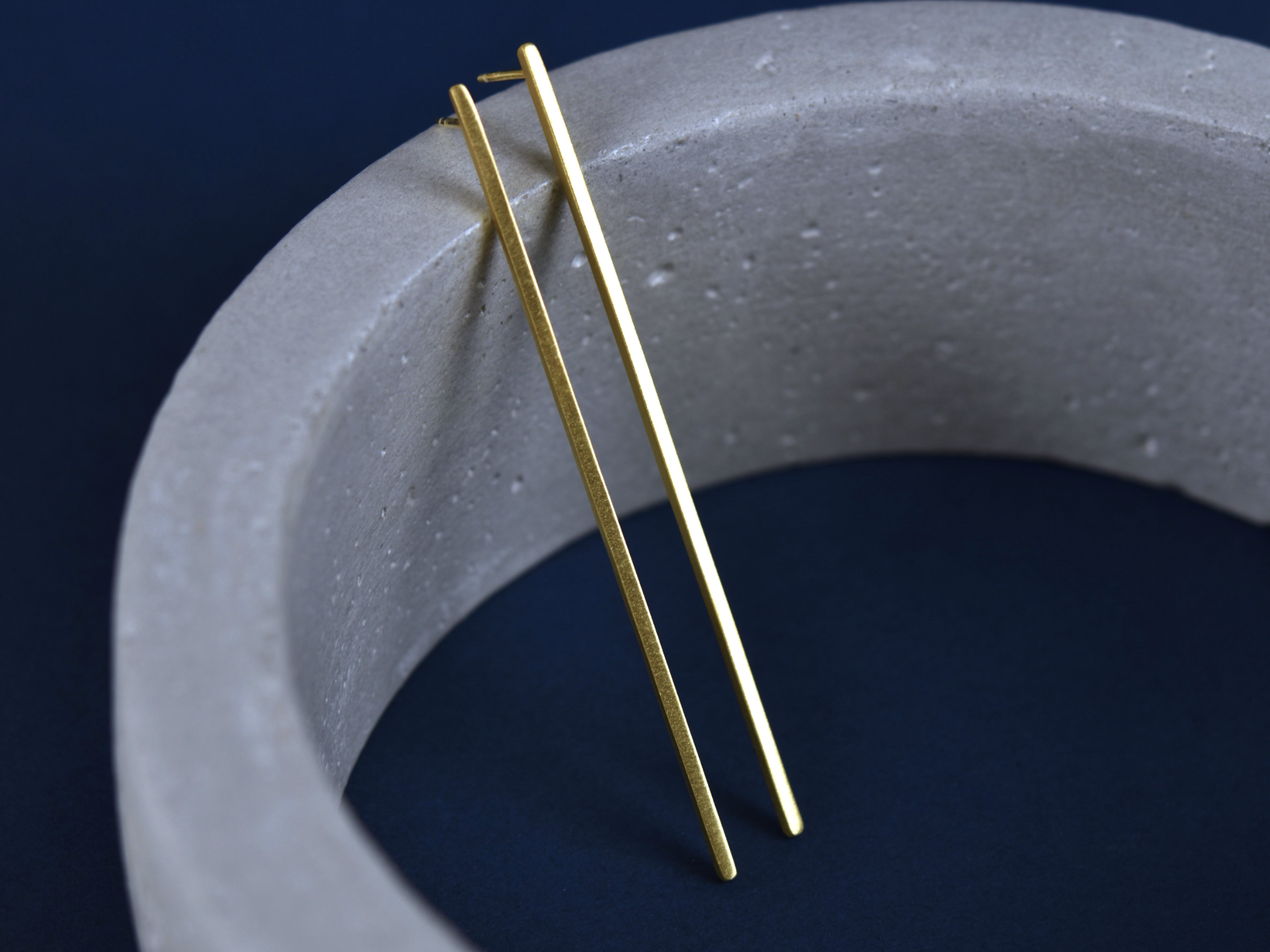 Long linear earrings