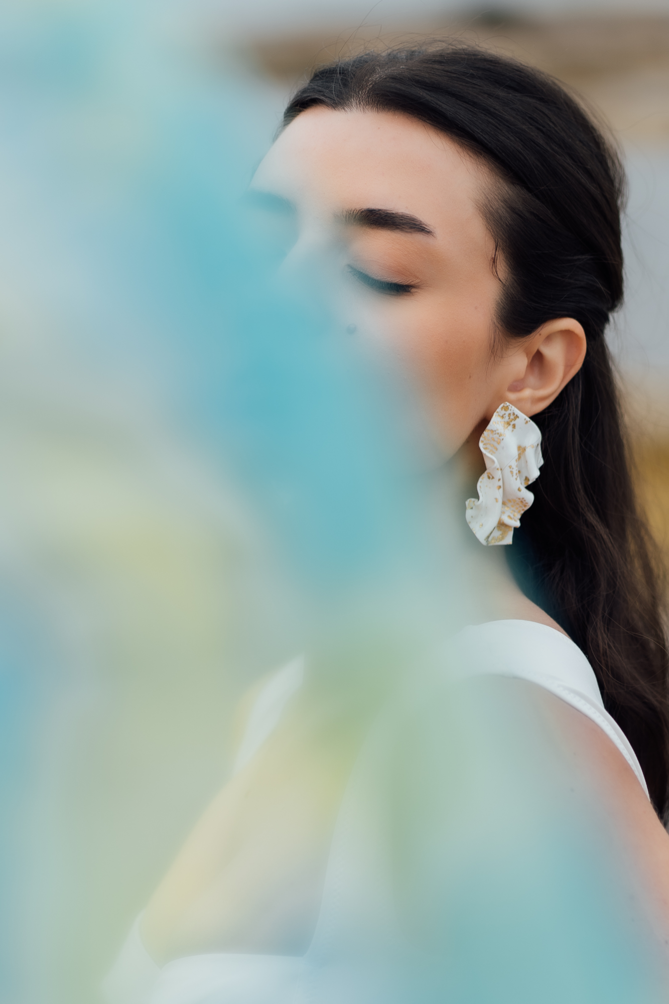 Θ-έρως Signature White Gold Earrings